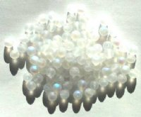 100 6mm Transparent Matte Crystal AB Round Beads